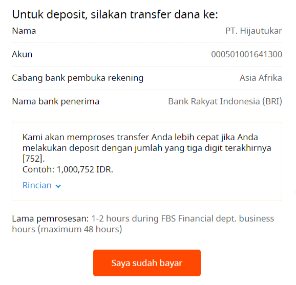 Informasi tentang Bank Penerima via ATM