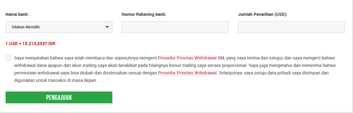 XM withdraw bank lokal