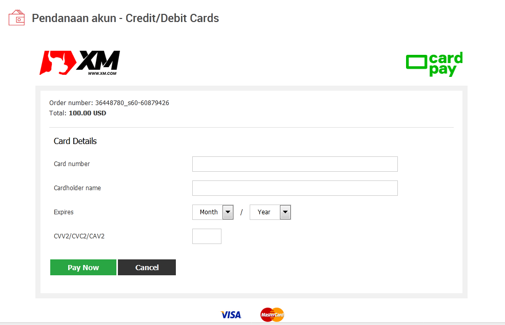 xm deposit formulir kartu kredit